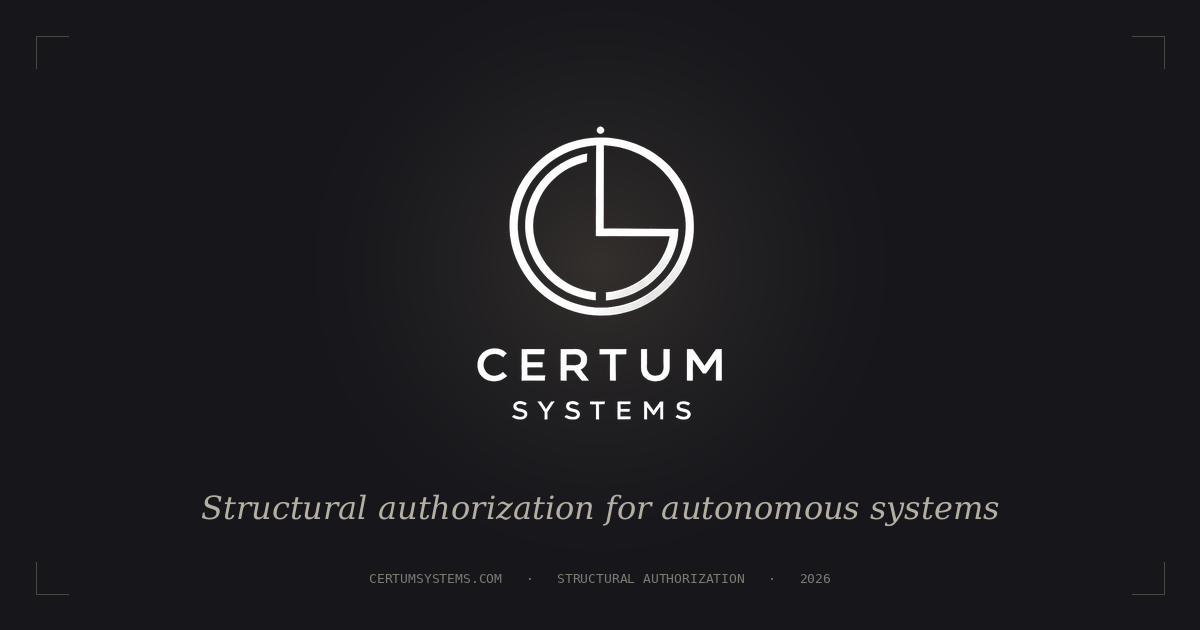 Certum Systems — Structural AI Safety & Memory-Write Authorization